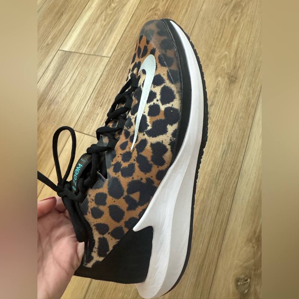 Nike Black and Brown Sneakers with Animal Print